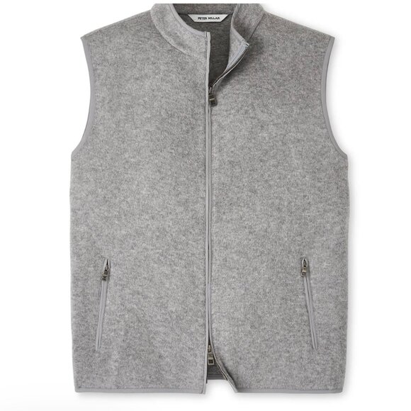 Peter Millar Crown Flex Fleece Wool Vest M British Grey NWT $495 - Picture 5 of 5